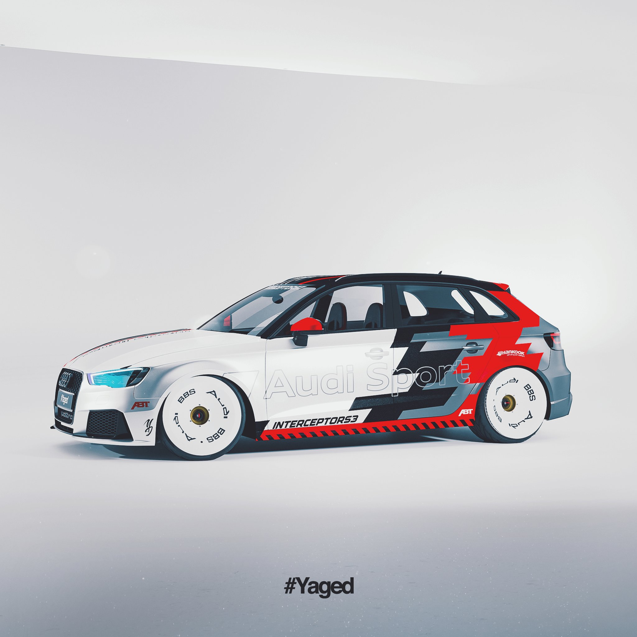 Audi RS3 white studio